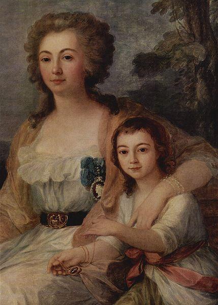 Angelica Kauffmann Countess Anna Protassowa with niece oil painting image